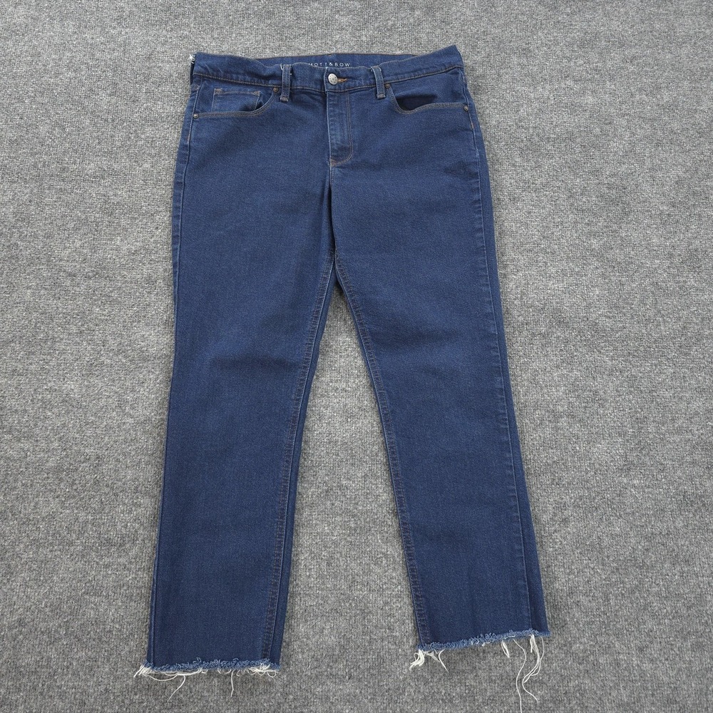 Mott & Bow Jeans Womens 32x27‎ Blue Ludlow Boyfriend High Rise Raw Hem Stretch